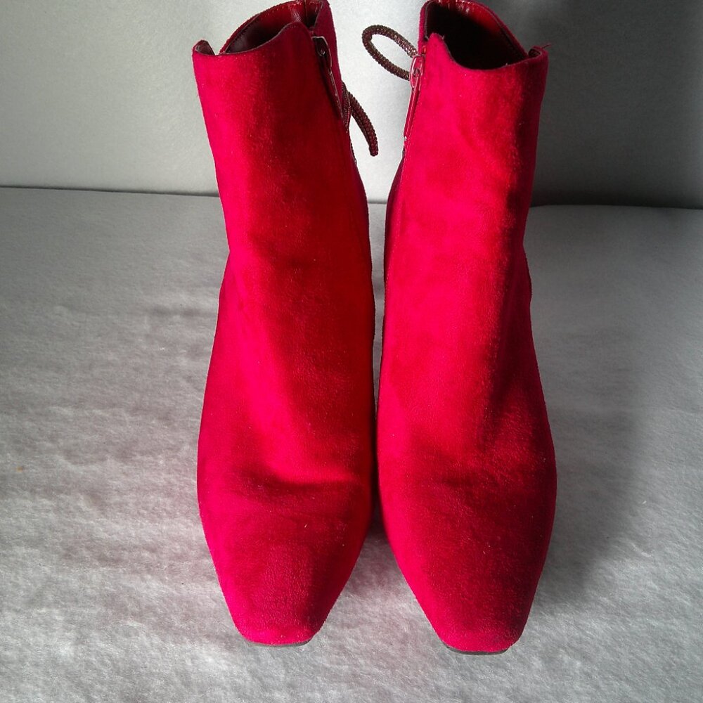 Impo Red Ankle Boots Suede Size: 6.5